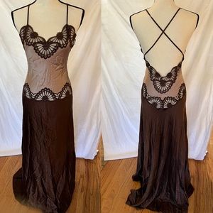 Vintage silk & lace art deco style gown